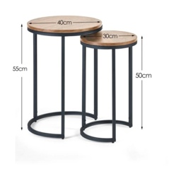 Julian Bowen Tribeca Round Nesting Side Tables Sonoma Oak - thumbnail 3
