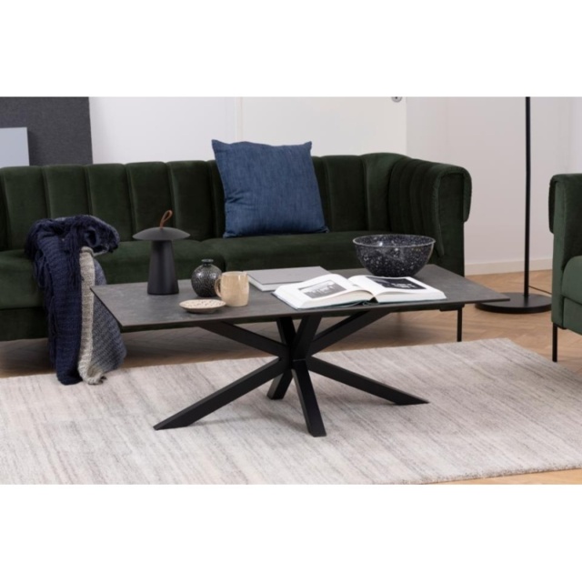 Heaven Rectangular Coffee Table - Black Ceramic With Matt Black Base - image 1