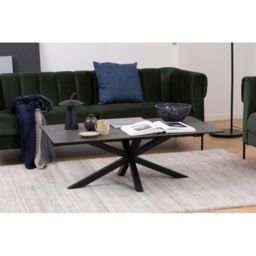 Heaven Rectangular Coffee Table - Black Ceramic With Matt Black Base