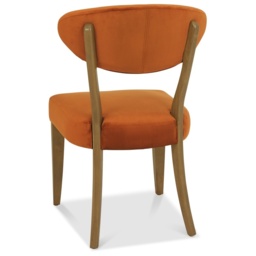 Winnipeg Rustic Oak Upholstered Dining Chair Pair With Gently Flared Backs - Cedar Velluto Velvet - thumbnail 7