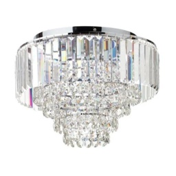 BHS Paladina Flush 40cm Ceiling Light - Chrome/Clear - thumbnail 1