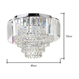 BHS Paladina Flush 40cm Ceiling Light - Chrome/Clear - thumbnail 2
