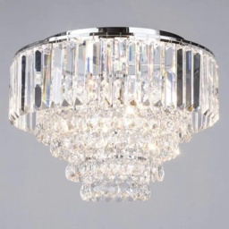BHS Paladina Flush 40cm Ceiling Light - Chrome/Clear - thumbnail 3