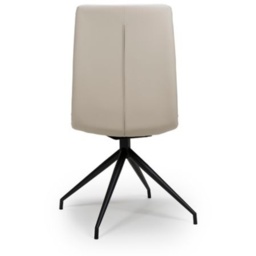 Nevada Swivel Dining Chair Black Frame Taupe Seat - thumbnail 3
