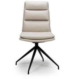 Nevada Swivel Dining Chair Black Frame Taupe Seat - thumbnail 2