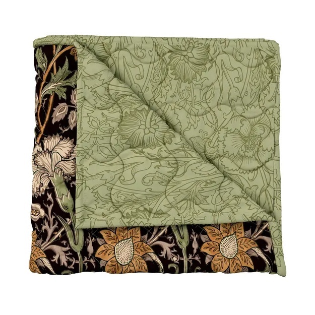 Morris and Co Blackthorn Bedspread - Pink and Rose