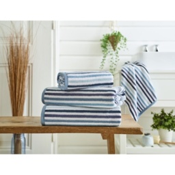 Deyongs Bliss Linear Stripe Towel - Blue - Hand Towel