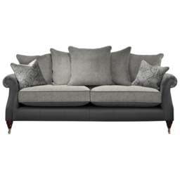 Parker Knoll Eastbury Grand Pillow Back Leather/Fabric Sofa - Leather/Fabric Mix - thumbnail 2
