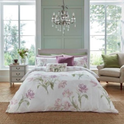 Laura Ashley Gosford Grape White Duvet Cover Set - Super King - thumbnail 1