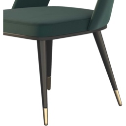 HND Sophie Black/Gold Dining Chair - Dark Green Velvet Seat - thumbnail 4