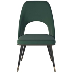HND Sophie Black/Gold Dining Chair - Dark Green Velvet Seat - thumbnail 2
