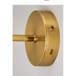 BHS USB-C Rechargeable Shaded Wall Light - Brass - thumbnail 4