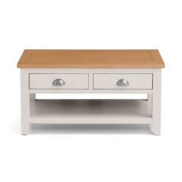 Julian Bowen Richmond Rectangular Coffee Table With 2 Drawers - Grey/Pale Oak - thumbnail 3
