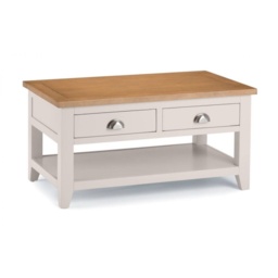 Julian Bowen Richmond Rectangular Coffee Table With 2 Drawers - Grey/Pale Oak - thumbnail 1