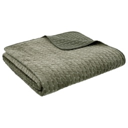 Bianca Attica Velvet Bedspread 240x260cm - Green - thumbnail 2