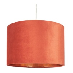 BHS Velvet Easyfit Light Shade 30cm - Orange/Brass - thumbnail 1