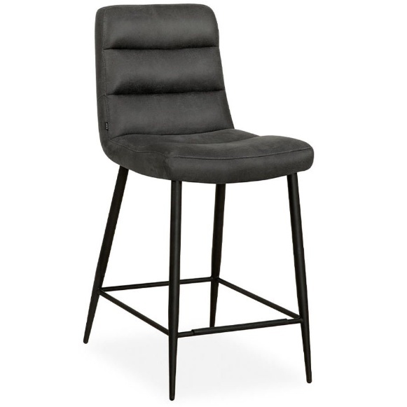 Sally Upholstered Barstool Pair - Chicago Anthracite Fabric