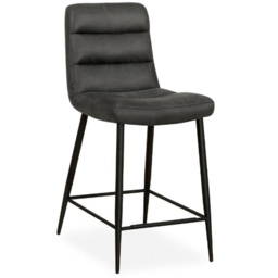 Sally Upholstered Barstool Pair - Chicago Anthracite Fabric