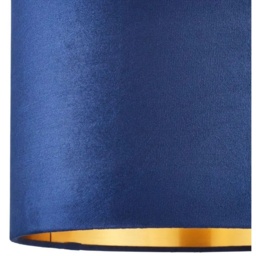BHS Velvet Easy Fit Light Shade 30cm - Navy/Brass - thumbnail 4