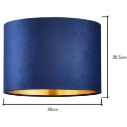 BHS Velvet Easy Fit Light Shade 30cm - Navy/Brass - thumbnail 5