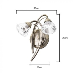 BHS Marianne Wall Light - Antique Brass/Clear - thumbnail 4