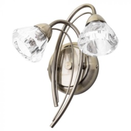 BHS Marianne Wall Light - Antique Brass/Clear