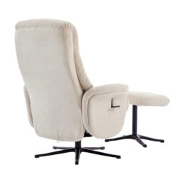 Houston Fabric Swivel Recliner and Stool Set - Barley - thumbnail 6