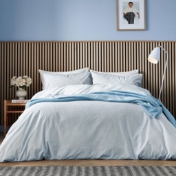 Helena Springfield Calico and Chalk Twill Stripe Duvet Set - Blue - Super King