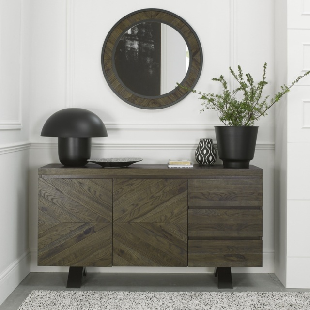 Winnipeg Fumed Oak Wide Sideboard - image 1