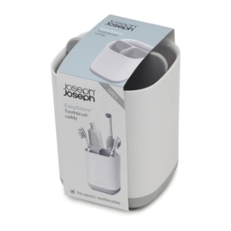 Joseph Joseph Easy-Store Toothbrush Caddy - WHITE/GREY - 9cm x 9cm x 13cm - thumbnail 2