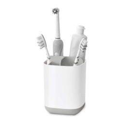 Joseph Joseph Easy-Store Toothbrush Caddy - WHITE/GREY - 9cm x 9cm x 13cm - thumbnail 3
