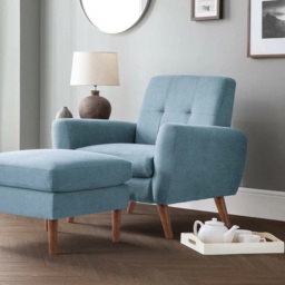 Julian Bowen Monza Compact Retro Chair - Blue - thumbnail 1