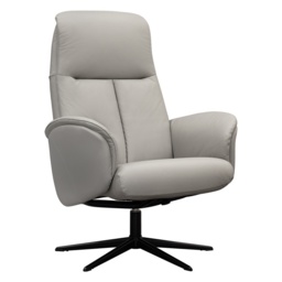 G Plan Nysted Manual Recliner Chair and Stool Set - Leather Grade N - Black Base - thumbnail 4