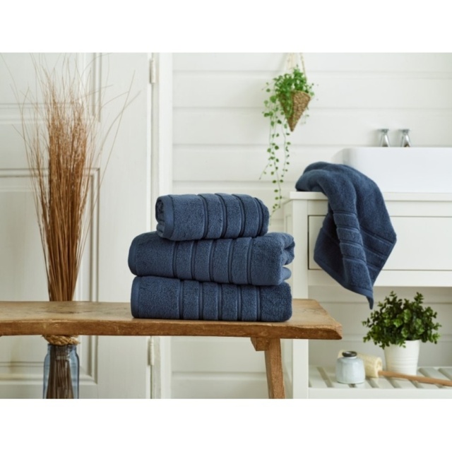 The Lyndon Company Rainham Cotton Towel - Midnight - Bath Sheet - image 1