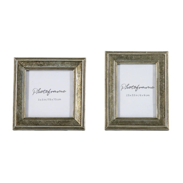 Exbury Set of 2 Mini Photo Frames - Pewter - image 1