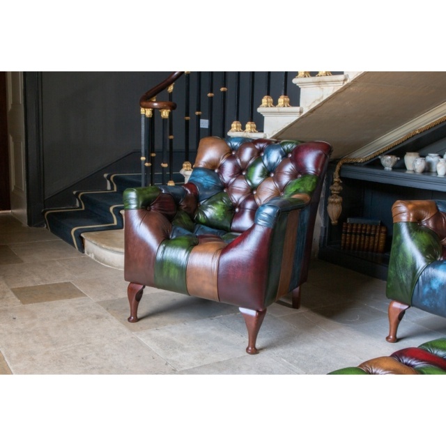 Metropolitan Rub-Off Leather Patchwork Armchair - image 1