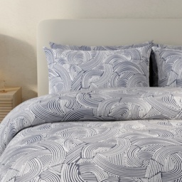 Vantona Abstract Mark Duvet Set - Blue - Single - thumbnail 2