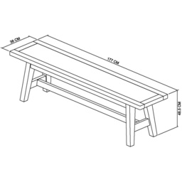 Brandon Rustic Oak Small Dining Bench - thumbnail 4