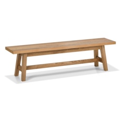 Brandon Rustic Oak Small Dining Bench - thumbnail 2