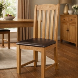 Ascot Dining Chair With Vegan Leather Seat Pair - thumbnail 1