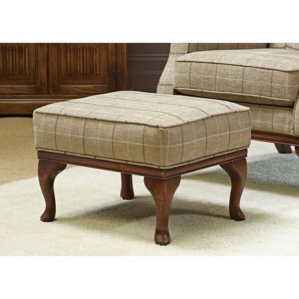 Wood Bros Old Charm Accent Footstool - Loom Fabric