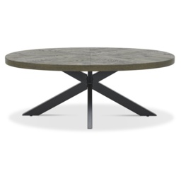 Winnipeg Fumed Oak Oval Coffee Table - thumbnail 3