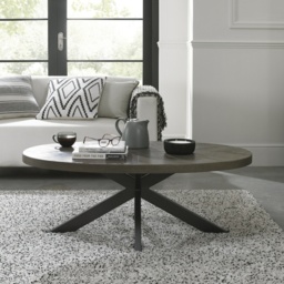 Winnipeg Fumed Oak Oval Coffee Table - thumbnail 1