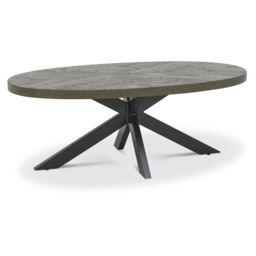 Winnipeg Fumed Oak Oval Coffee Table - thumbnail 2