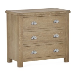 Julian Bowen Memphis 3 Drawer Chest - Limed Oak - thumbnail 6
