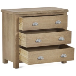 Julian Bowen Memphis 3 Drawer Chest - Limed Oak - thumbnail 4