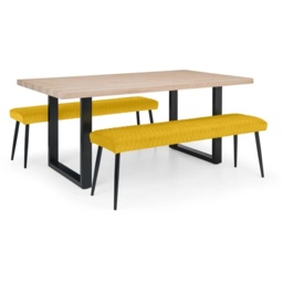 Julian Bowen Luxe Low Bench - Mustard - thumbnail 6