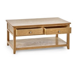 Julian Bowen Mallory Rectangular Coffee Table With 2 Drawers - Brown - thumbnail 4