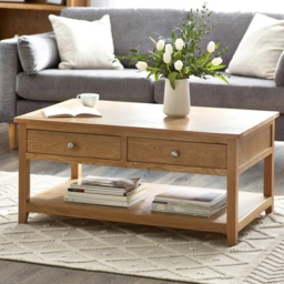 Julian Bowen Mallory Rectangular Coffee Table With 2 Drawers - Brown