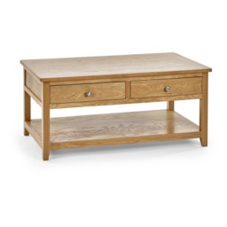 Julian Bowen Mallory Rectangular Coffee Table With 2 Drawers - Brown - thumbnail 2